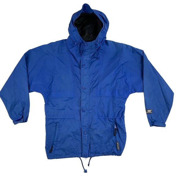 Helly Hansen Men's Nylon Jacket Blue Hooded Windbreaker Lined Packable S… - Picture 1 of 6